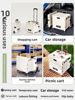 Chariot de courses pliable compact Lener PY-MCC en acier inoxydable et alliage d'aluminium, avec système de traction pour monter les escaliers