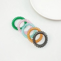 Lot de 100 élastiques à cheveux en spirale transparents noirs de haute qualité de 5,0 cm pour enfants et femmes, petits élastiques en forme de fil téléphonique