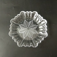 Plateau en verre à motif flocon de neige avec plateau en verre perlé pour décoration de noël