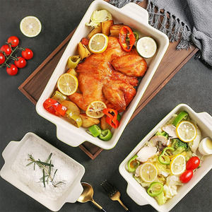 Ensemble d'ustensiles de cuisson en céramique, plats de cuisson rectangulaires pour la cuisine, la cuisine, le gâteau, le dîner, le banquet et l'utilisation quotidienne - Product Image 6