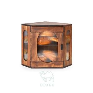 Boîte à pain rectangulaire en bois naturel à 2 niveaux, conteneur de rangement écologique et étanche avec fenêtre en acrylique vintage - Product Image 3