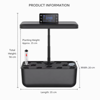 Slimme hydrocultuur plantenbak voor huishoudelijk gebruik met LED-kweeklamp, 5L waterreservoir voor automatische circulatie, Bluetooth/app-bediening voor binnen.