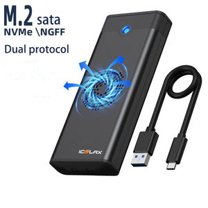 Caixa Externa para HDD com Ventilador USB <span class=keywords><strong>3</strong></span>.0 Tipo-C SATA SSD M.<span class=keywords><strong>2</strong></span> NGFF/NVME Dual Protocol SSD - Product Image 2