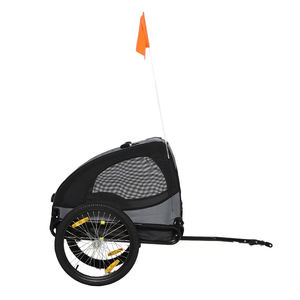 Remorque de vélo <span class=keywords><strong>en</strong></span> acier de 30 kg, 140x71x83 cm, chariot utilitaire pliable pour bébé, animal de compagnie, transport de marchandises - Product Image 5
