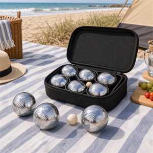<span class=keywords><strong>Jeu</strong></span> de boules de pétanque en métal avec étui de transport zippé pour jeux de plein air sur pelouse - Product Image 4