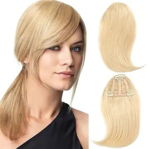 thick 25g Side Clip In Human Hair Bangs, woman human hair bangs, Invisible Clip On human hair Fringe