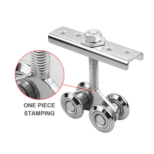 Poulie suspendue moderne à 4 roues, rouleau de porte en acier pour armoire, panneau écologique, porte en bois, installation facile par vis - Product Image 6