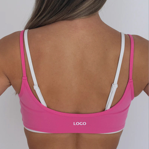 Reggiseno Sportivo da Donna Personalizzato, Leggero, Traspirante, Elasticizzato in Quattro Direzioni, Ecologico, a Doppio Strato, per Yoga e Barre, con Colori a Contrasto - Product Image 2