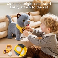 Jouet interactif électrique Tumama pour enfants, chat en peluche qui marche, qui fait des mouvements de queue et qui lèche sa langue, jouet musical intelligent pour bébé