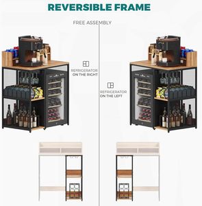 Étagère de rangement autoportante de style industriel pour bureau, mini-réfrigérateur, support pour <span class=keywords><strong>four</strong></span> à <span class=keywords><strong>micro</strong></span>-ondes, étagère de cuisine réglable pour pâtissiers - Product Image 6