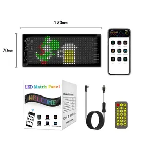 작은 선물 상자 패키지 led 상점 표지판 표시 스마트 앱 투명 유연한 LED 디스플레이 USB 5V rgb 자동차 장식용 led 표지판