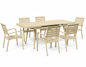 Ensemble de table et chaises de <span class=keywords><strong>jardin</strong></span> extensibles, durables, luxueuses, modernes, confortables, imperméables, pliables, en aluminium, pour salle à manger et <span class=keywords><strong>salon</strong></span> - Product Image 3