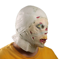 Masque d'horreur en latex pour Halloween, masque de momie, visage pourri dégoûtant, couvre-chef complet, costume de zombie, fête de Noël, maison hantée, effrayer les gens