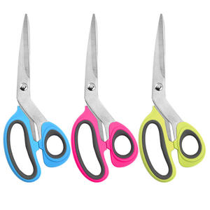 Ciseaux de cuisine en acier inoxydable avec manche en plastique ultra-affûtés pour couper les aliments, bleu vert rose rouge 2Cr13pp fabriqués à Yangjiang - Product Image 4