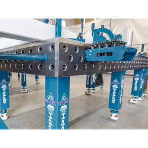 SteelExpert GPPH 1x1mt wheeled <b>welding</b> <b>bench</b>, 25mm thick, 28mm holes - Product Image 2