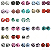 Perline Rotonde in Silicone da 15mm con Stampa Leopardata a Trasferimento d'Acqua per Fai da Te, Catenelle per Ciuccio e Articoli per la Dentizione del Bambino