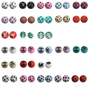 Al por mayor, cuentas sueltas redondas de silicona de 15mm con estampado de leopardo por transferencia de agua para manualidades DIY, cadenas de dentición para chupetes de bebé y suministros de artesanía - Product Image 4