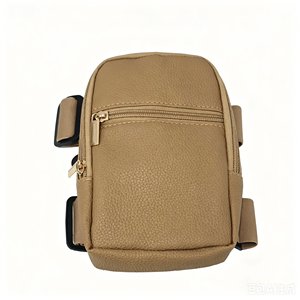Bolso de pierna mini de piel sintética con textura de lichi para mujer, con múltiples cremalleras, pequeño bolso de hombro con correa ajustable para teléfono móvil y cartera - Product Image 4