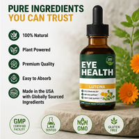 Gouttes pour les yeux à base d'extraits naturels d'herbes pures, fabriquées en usine (OEM), avec supplément liquide d'eyebright et de lutéine, améliorent la vision pour les humains.