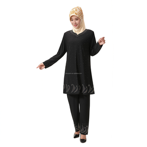 Túnica tipo cárdigan de manga larga, transpirable, estilo Dubái, para mujeres musulmanas, talla grande, ropa islámica de poliéster para adultos, muy vendida. - Product Image 3