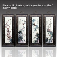 Ubin Dinding Porselen Modern Huanai Jingdezhen Tebal 8mm, Finishing Matte, Tekstur Bunga dan Tanaman, Tahan Aus untuk Penggunaan Interior