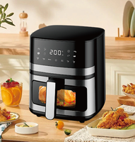 Friteuse à air numérique à double cuve avec grand écran couleur et fenêtre de visualisation, capacités 2.5L, 5.0L, 6.0L, 8L, 9L, 10L, 11L, 12L