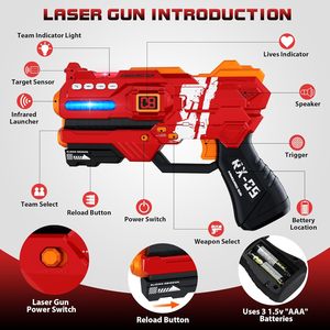 <span class=keywords><strong>Laser</strong></span> Tag pistole Set di 4 con Display digitale a LED giubbotti a infrarossi Multi-funzione <span class=keywords><strong>Laser</strong></span> Tag pistole divertenti giocattoli per esterni per bambini - Product Image 2
