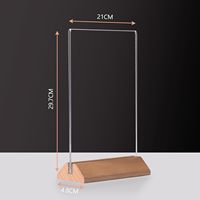 Supports de menu avec logo personnalisé Dessus de table en acrylique avec base en bois Enseigne en plastique pour l'entreposage et les fournitures de supermarché