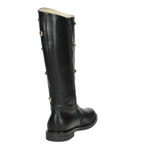 Florens Girls' Boots F6424 Black <b>Leather</b> Knee High With Gold Studs For Winter Wear - Product Image 3