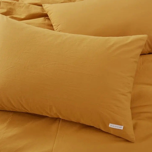 Bộ Chăn Ga Gối Đệm Bằng Cotton Màu Trơn, Bộ Chăn Lông Vịt 4 Món, Màu Hồng, Nâu, 100% Cotton - Product Image 6