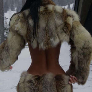 Зимний уличный Модный женский комплект из меха лисы из натурального Меха чернобурки и натурального меха лисы Женское пальто - Product Image 3