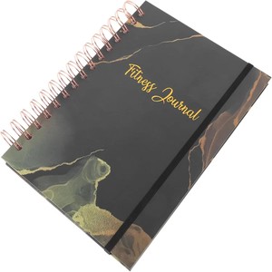 Cuaderno Espiral Profesional para Fitness, 6.49'x8.46', Libro de Registro de Entrenamientos con Diseño de Mármol, Planificador de Gimnasio con Banda Elástica para Hombres y Mujeres - Product Image 2