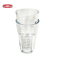 Fournitures de restaurant, vaisselle de fête, gobelet à thé en polycarbonate transparent réutilisable de style octogonal, écologique, avec logo personnalisé