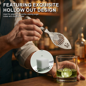 Cuillère à <span class=keywords><strong>Absinthe</strong></span> en Acier Inoxydable 304 de Haute Qualité, Écologique, Accessoire de Bar, Ustensile de Bar à Cocktails pour la Maison, Passoire à Sucre et Thé Glacé - Product Image 4