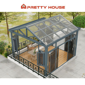 Véranda extérieure personnalisée, toute saison, plate, autoportante, serres en verre, maisons en aluminium, maison ensoleillée inclinée - Product Image 6