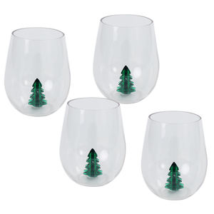 Arbre de Noël en acrylique festif en forme de O Gingerbread Man et Santa Claus Shaped Acrylic Stem Glass - Product Image 2