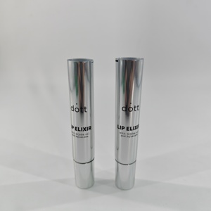 Customer Customized D19mm <b>Small</b> Aluminum <b>Plastic</b> Tube High Glossy ABL/PBL Eyes Cream Lip Elixir Tube Metal Head And Silver Cap - Product Image 1