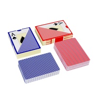YH Offre Spéciale Prix Usine Cartes à Jouer en Plastique Texas Double Jeu Forme Carrée 6.3X8.8 cm Rouge/Bleu OEM/ODM En Stock