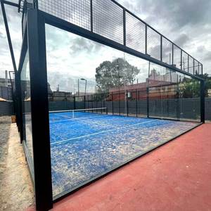 2025 Fábrica al por mayor Padel Deportes al aire libre Interior Panorámico Padel Cancha de tenis con techo extraíble - Product Image 3