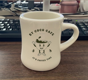 Taza de Cerámica Blanca Crema Vintage de 11 oz, con Logotipo Personalizado, para Restaurante, Café - Product Image 2