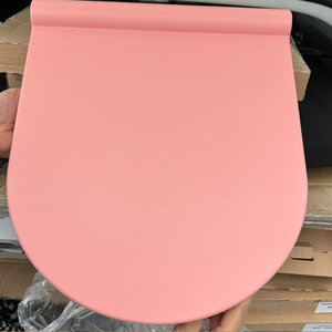 Inodoro Curva WC Rosa con asiento suave, color sanitario, lavamanos femenino, cisterna inteligente de doble descarga, color sanitario marino mate - Product Image 5