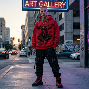 Sudadera con Capucha para Fanáticos del Deporte, 450g, 100% Algodón, Ropa Urbana Masculina, Sudadera con Capucha Bordada del Equipo Nacional, Sudadera de Forro Polar para Invierno - Product Image 3