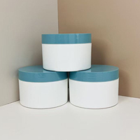 Pot en plastique sérigraphié à couvercle vissé en PP, grande capacité 250G G74-250, bleu-vert, pour soins de la peau et maquillage SEEME Beauty