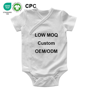 Body de Algodón Orgánico Personalizado para Bebé Recién Nacido, Body de Manga Corta con Broches Laterales para Bebé <span class=keywords><strong>Prematuro</strong></span>, Kimono Unisex para Bebé - Product Image 2