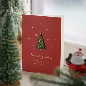 Medium Size Christmas Card with Envelope for Holiday Decor Handmade Vintage Christmas Card for Gift Giving - Product Image 4