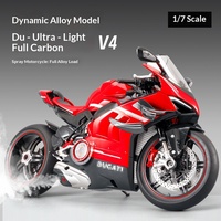 Modelo de Motocicleta Ducati de Aleación a Escala 1:7, Impreso en 3D, Personalizable, con Simulación de Encendido por Pulverización, Adorno para Niños