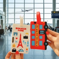 Étiquette de valise personnalisée de luxe en caoutchouc écologique avec motifs animaux – Accessoire de bagage durable et portable