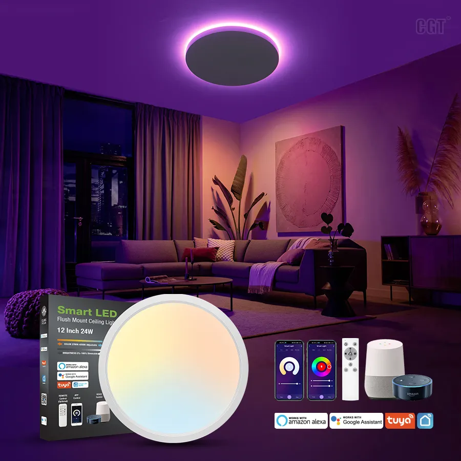 24w 32w Modern Colorful Starry Children Speaker Decoration Led Remote Control Ceiling Lamp Room Kids Smart Home Light