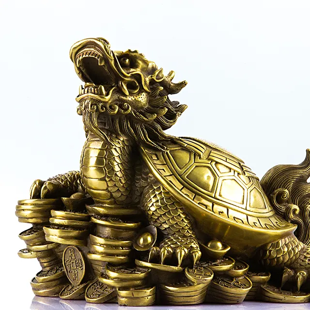 Modèle chinois Feng Shui, Statue de tortue <span class=keywords><strong>à</strong></span> tête de Dragon, en cuivre, pour attirer la <span class=keywords><strong>santé</strong></span> et la prospérité