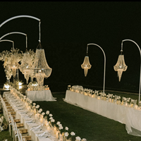 Support de lustre de mariage réglable de 3 m, cadre métallique incurvé pour lustre en cristal, décoration de scène de cérémonie en extérieur
